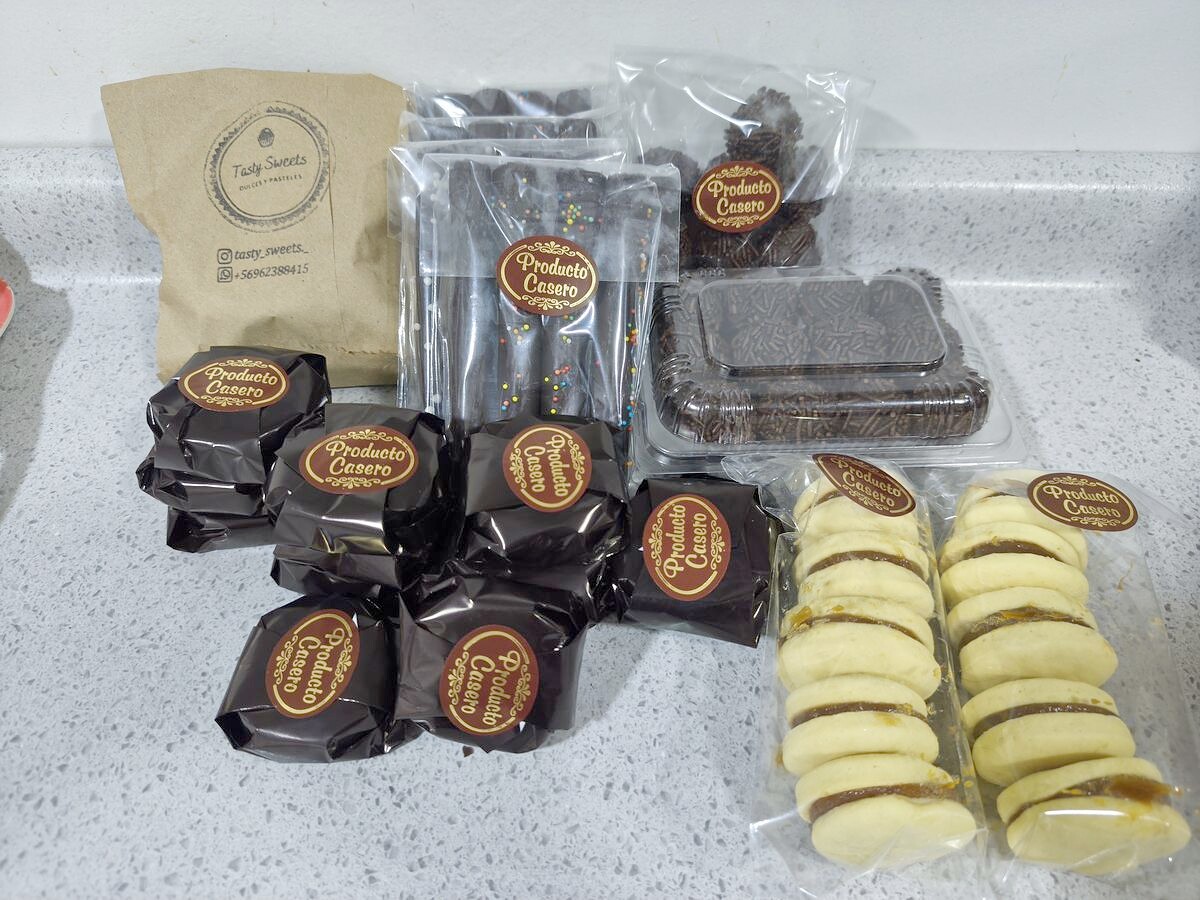 Línea completa tasty sweets con packaging artesanal